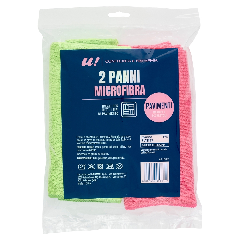 2 Panni Microfibra per Pavimenti U! Confronta e Risparmia